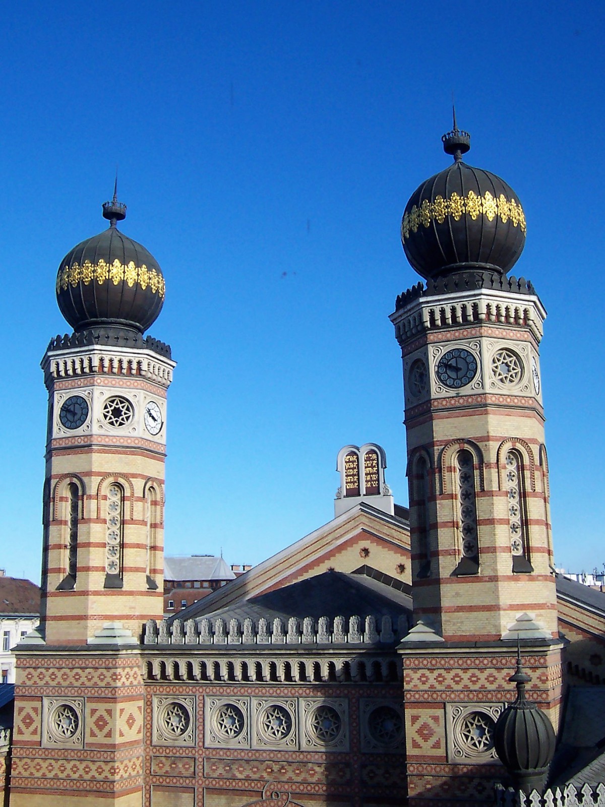 The towers of the Great Synagogue in Budapest – jewish quarter The towers of the Great Synagogue in Budapest - jewish quarter