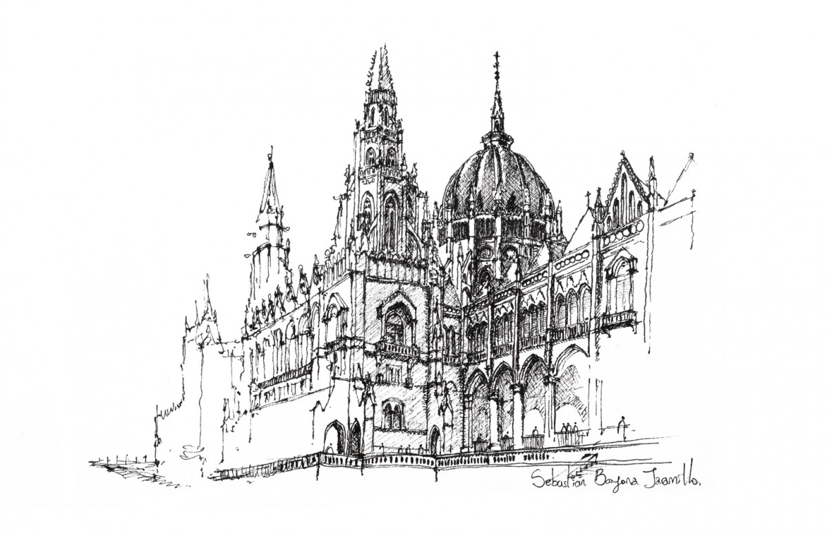 guided tours budapest Parlament sketch - private tours Hungary